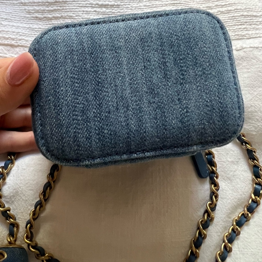 Chanel Pearl Crush Denim Mini Vanity on a Chain - Picture 3 of 11
